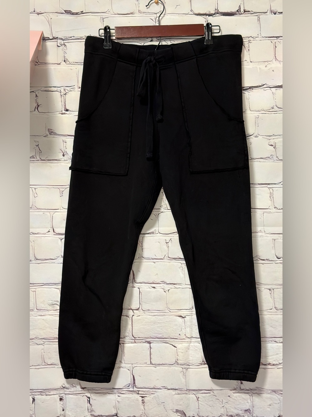 FRANK & EILEEN EAMON TRIPLE FLEECE JOGGER BLACK SIZE S RELAXED COTTON CLASSIC - Picture 2 of 10